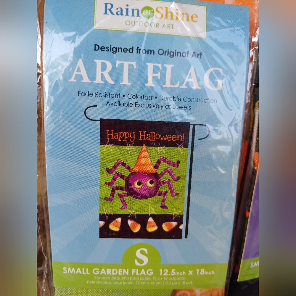 Halloween Small Art Flags Rain Or Shine Lowes Garden Decor Holiday Fall NEW - Picture 3 of 6